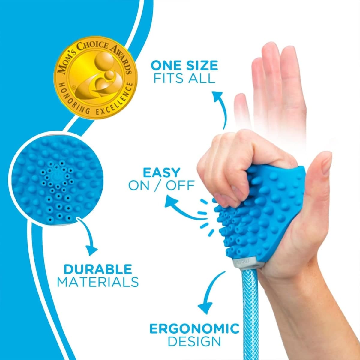Aquapaw Dog Bath Brush Pro Sprayer and Scrubber Tool in One - Indoor/Outdoor Dog Bathing Supplies - Pet Grooming for Dogs or Cats with Long and Short Hair - Wash with Hose and Shower Attachment thumbnail 2