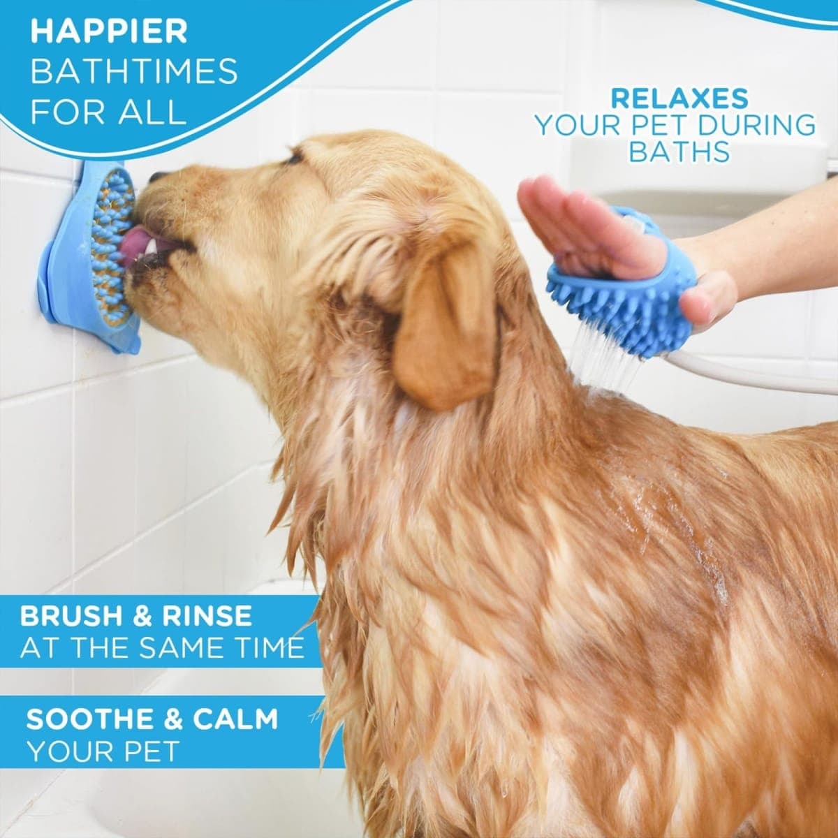 Aquapaw Dog Bath Brush Pro Sprayer and Scrubber Tool in One - Indoor/Outdoor Dog Bathing Supplies - Pet Grooming for Dogs or Cats with Long and Short Hair - Wash with Hose and Shower Attachment thumbnail 3