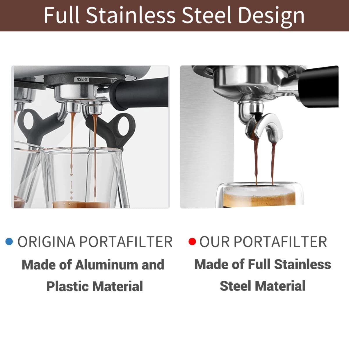 54mm Stainless Steel Portafilter for Breville Bambino and Bambino Plus thumbnail 4