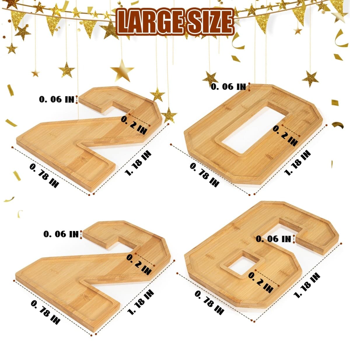 2026 Graduation Party Decorations Numbers Charcuterie Board Box - Bamboo Tray for Graduation Centerpieces - Class of 2026 Table Decoration for College High School thumbnail 2