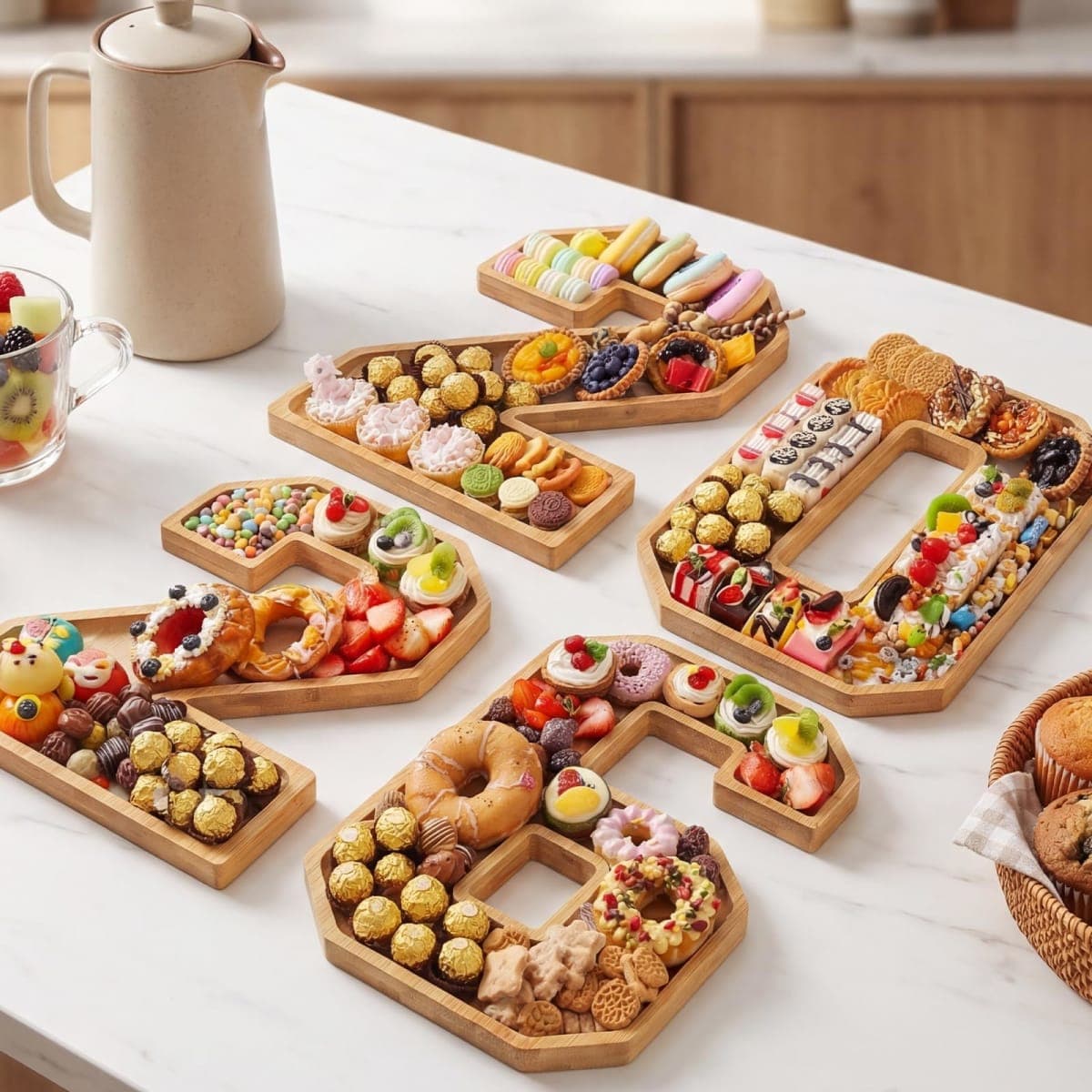 2026 Graduation Party Decorations Numbers Charcuterie Board Box - Bamboo Tray for Graduation Centerpieces - Class of 2026 Table Decoration for College High School thumbnail 3
