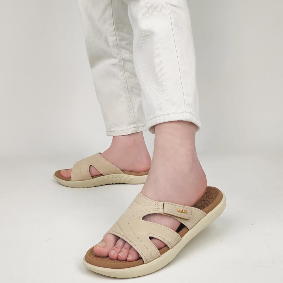 KuaiLu Womens Orthotic Slides Arch Support Slip On Sandal Tan Beige Size 10 thumbnail 2