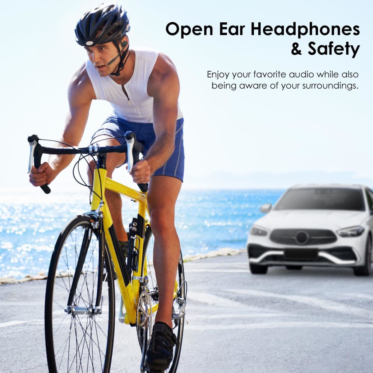 Gixxted Open Ear Headphones with Mic, Bluetooth Headset with Microphone,Wireless Bluetooth 5.3 Computer Headsets with AI Noise Canceling Mic&Mute Function, Wireless Headset for Work,Sports,Drive thumbnail 4