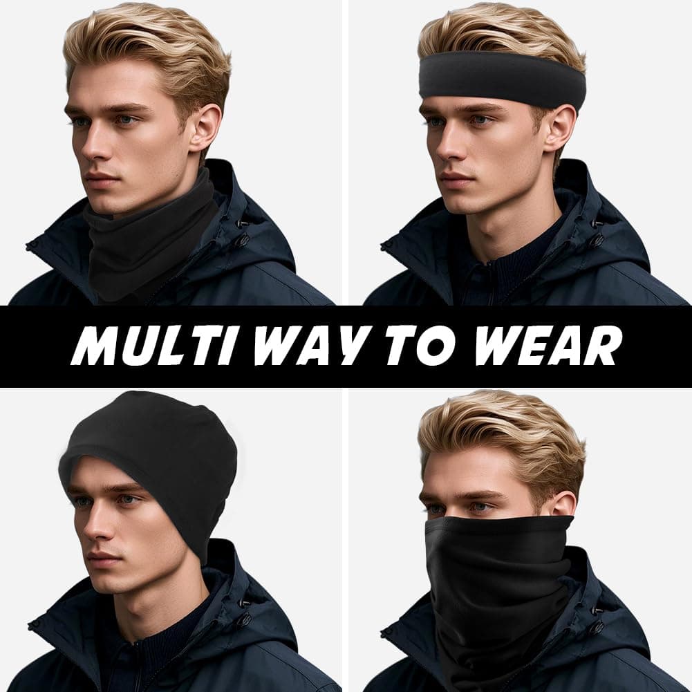 Leaflai 2 Pack Multifunctional Breathable Neck Gaiter, Unisex Face Covering Scarf, Windproof Neck Scarf for Men & Women, Christmas gift thumbnail 3
