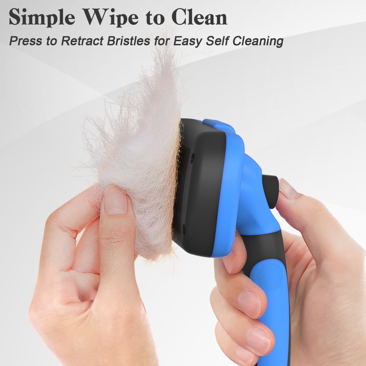 Swihauk Self Cleaning Slicker Brush - Skin Friendly Deshedding Grooming Tool for Dogs & Cats, Suitable for Shedding & Haired Pets, with Pet Supplies Accessories, Blue thumbnail 3