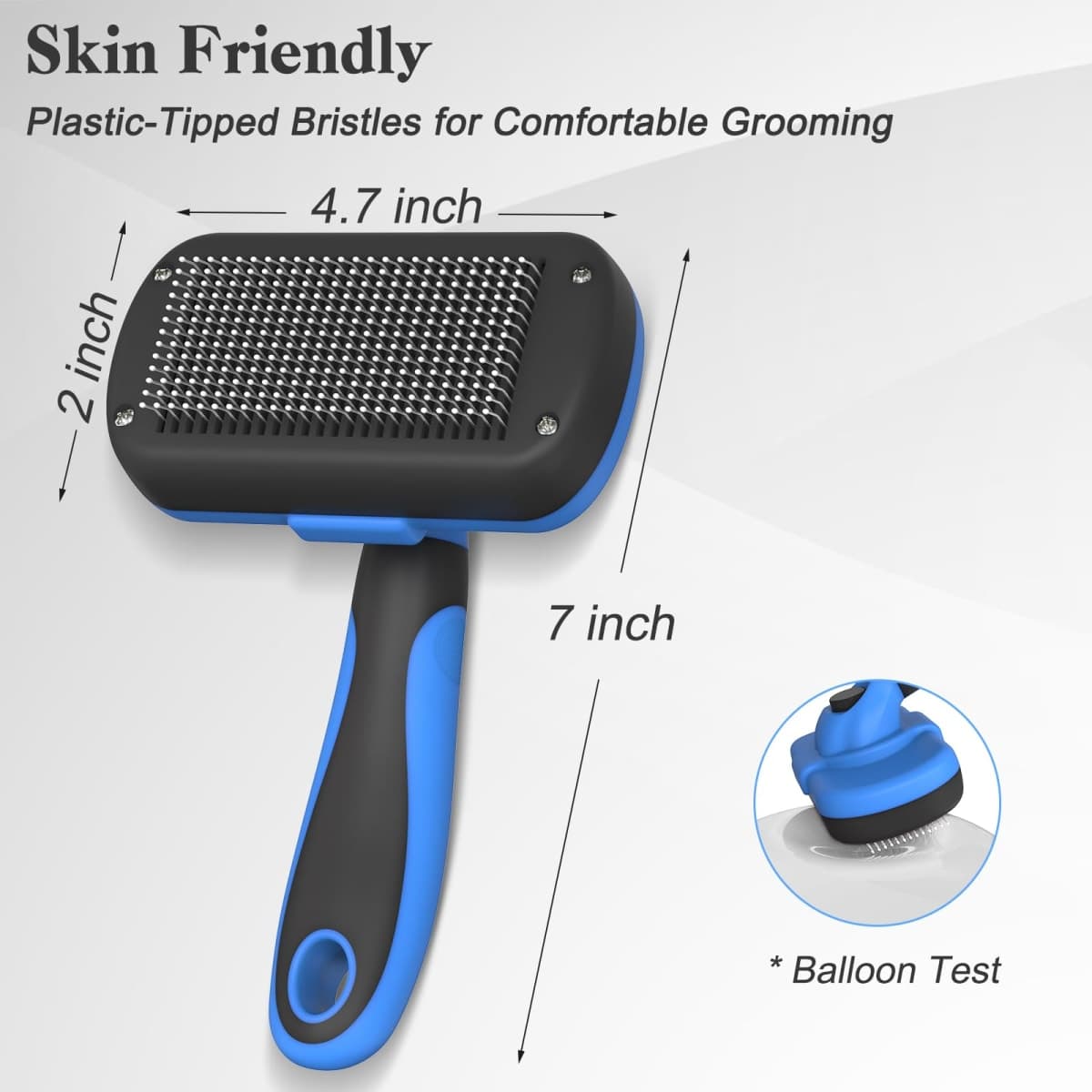Swihauk Self Cleaning Slicker Brush - Skin Friendly Deshedding Grooming Tool for Dogs & Cats, Suitable for Shedding & Haired Pets, with Pet Supplies Accessories, Blue thumbnail 4