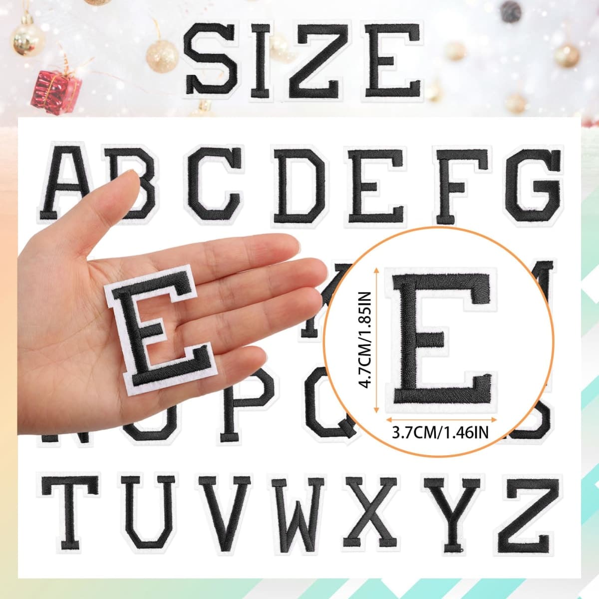 Iron On Letters, 52 Pcs Letter Patches with Ironed Adhesive thumbnail 2