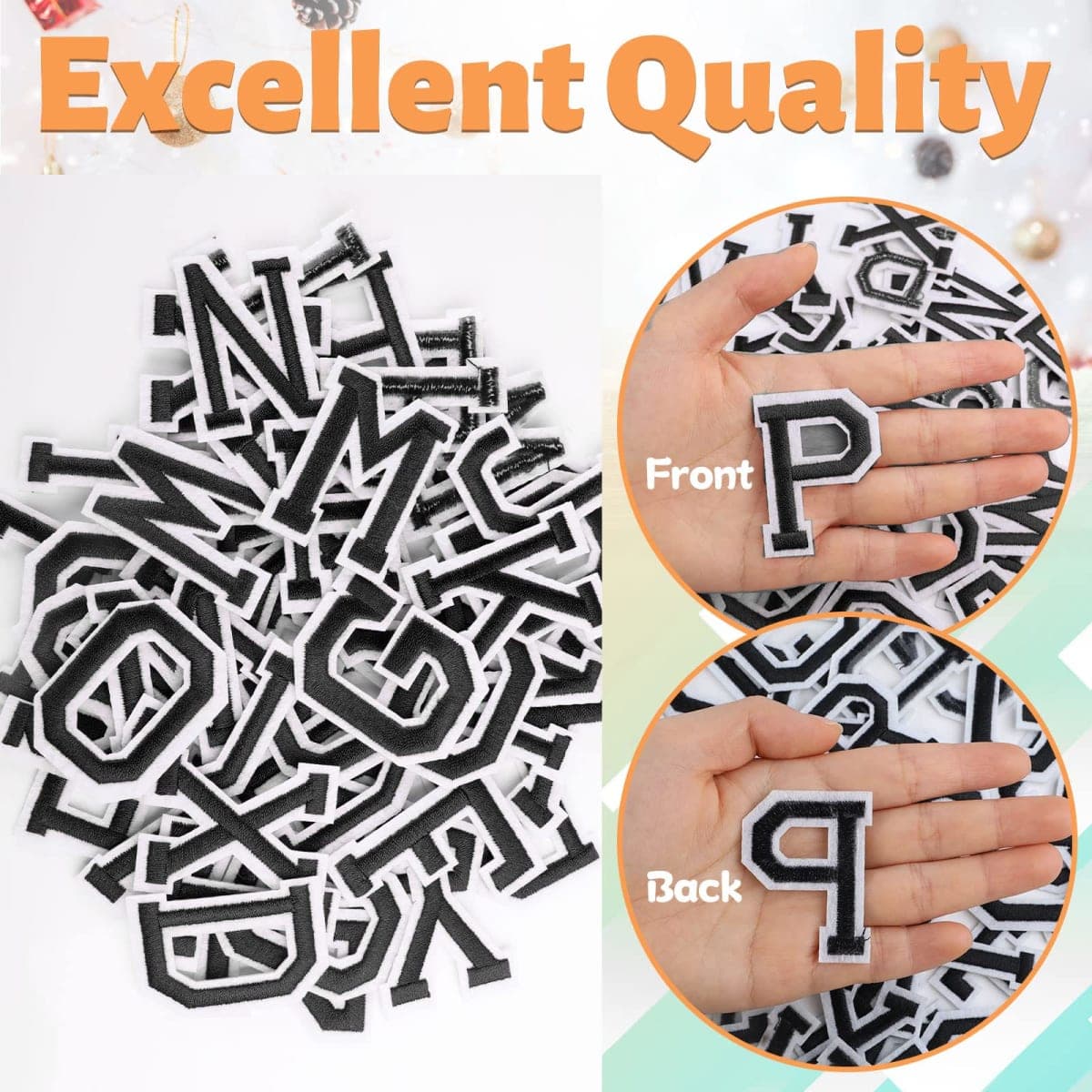 Iron On Letters, 52 Pcs Letter Patches with Ironed Adhesive thumbnail 4
