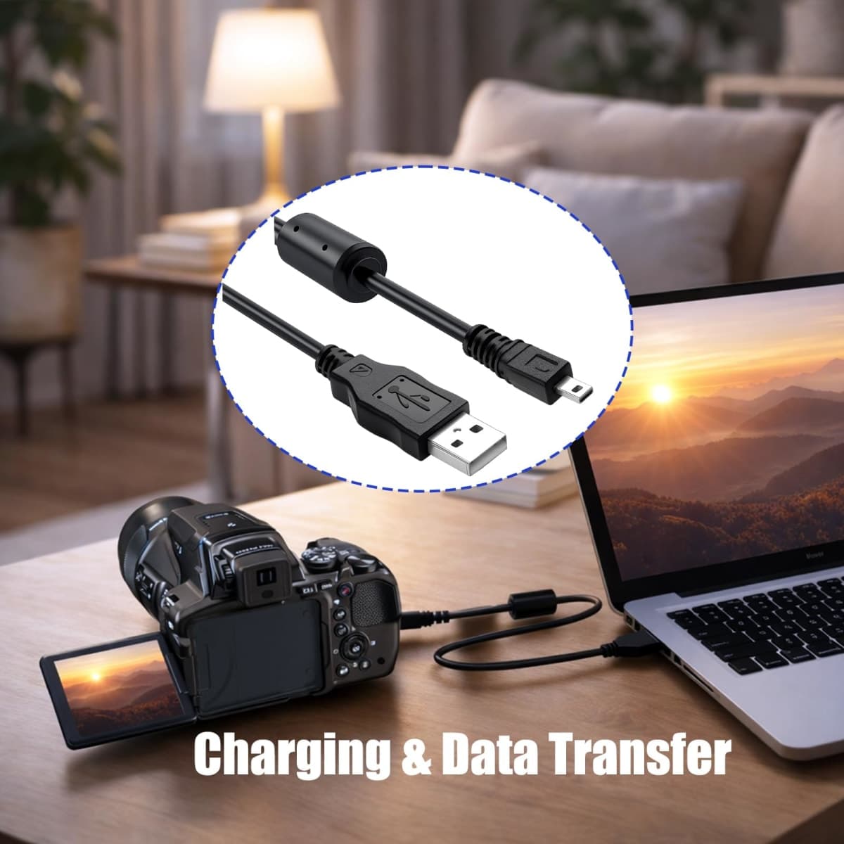 AZJCKEW USB Charging Cable Compatible with Nikon Coolpix L830 S3300 S3000 Fujifilm FinePix JX650 JX660 AX500 AX550 J10 J26 Mini 8-Pin UC-E6 UC-E16 UC-E17 UC-E23, 5FT Camera Power Cord thumbnail 4