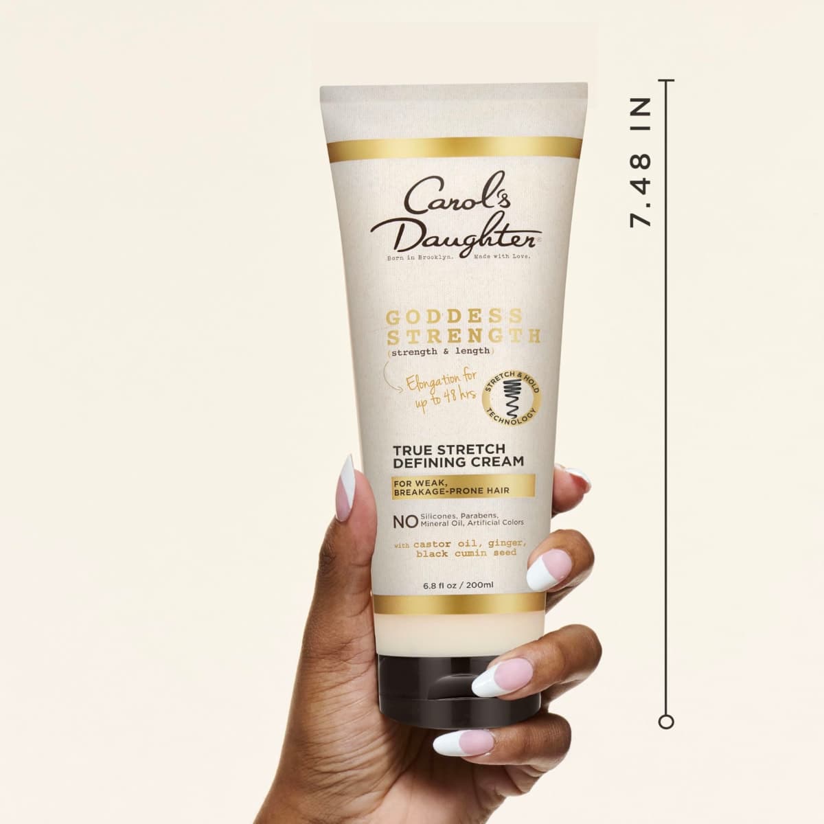 Carol's Daughter Goddess Strength True Stretch Defining Hair Cream with Castor Oil, Moisturizing Hair Care to Define Curly and Wavy Hair for Up To 48HR, 200ML thumbnail 2