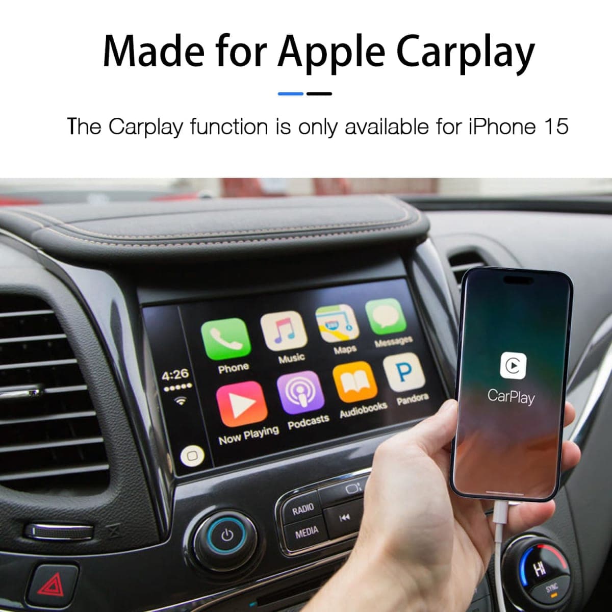 Short USB C Car Carplay Cable, 20 inch USB A to USB C Cable for iPhone 15/16/16E/17E Pro Max,15 16 Plus,Air,iPad 10th Gen,iPad Pro 12.9/11, Air 5th/4th Gen Charger Cord,Phone Car Charging Cord(1.5ft) thumbnail 2