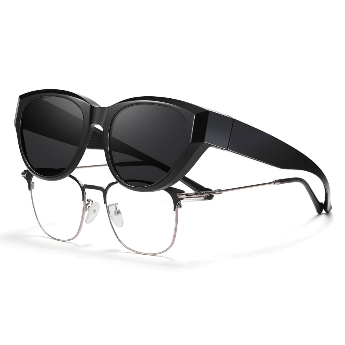 HAOLOTA Polarized Fit Over Sunglasses for Women, UV400 Cat Eye Wrap Around Overglasses for Prescription Glasses & Driving — image 1