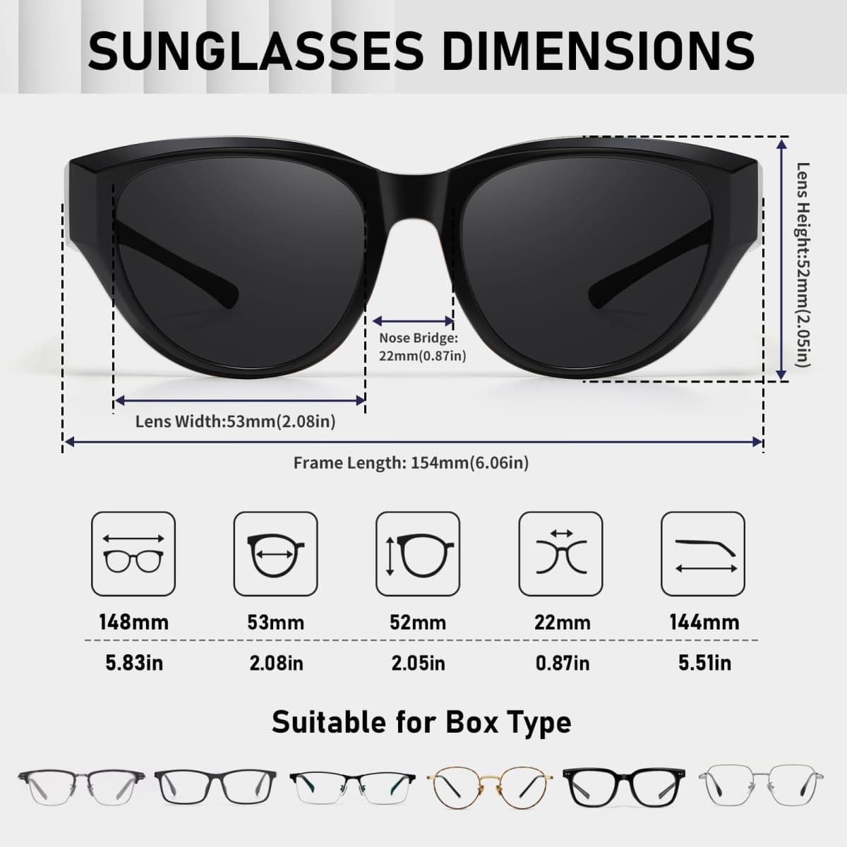 HAOLOTA Polarized Fit Over Sunglasses for Women, UV400 Cat Eye Wrap Around Overglasses for Prescription Glasses & Driving thumbnail 3