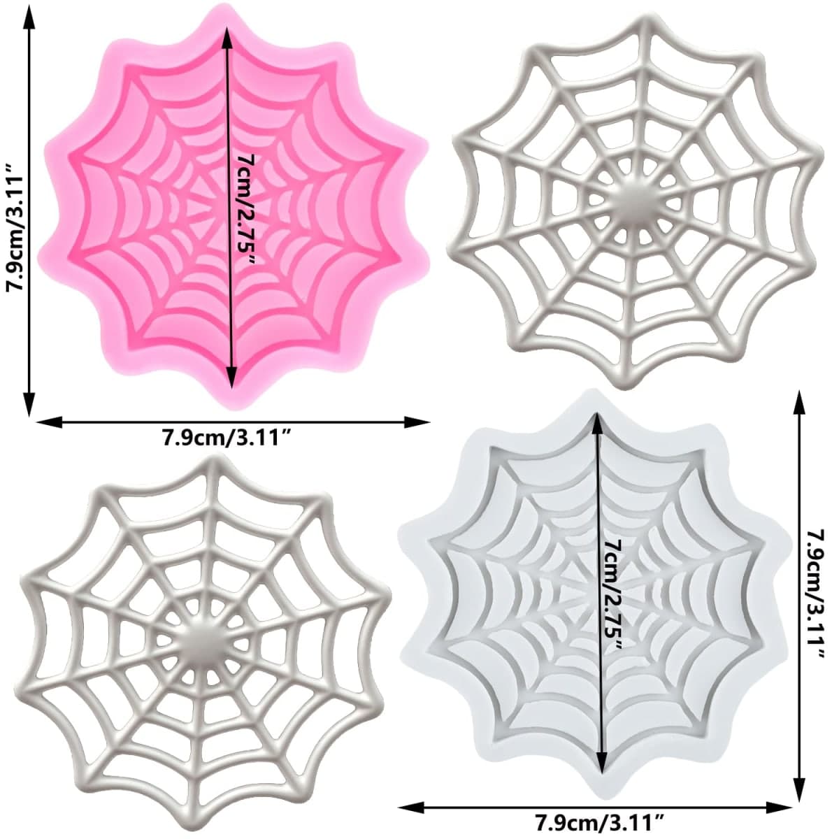 RFGHAC Halloween Spider Web Fondant Molds Spider Web Silicone Mold for Cake Decorating Cupcake Topper Chocolate Candy Gum Paste Polymer Clay Set Of 2 thumbnail 2