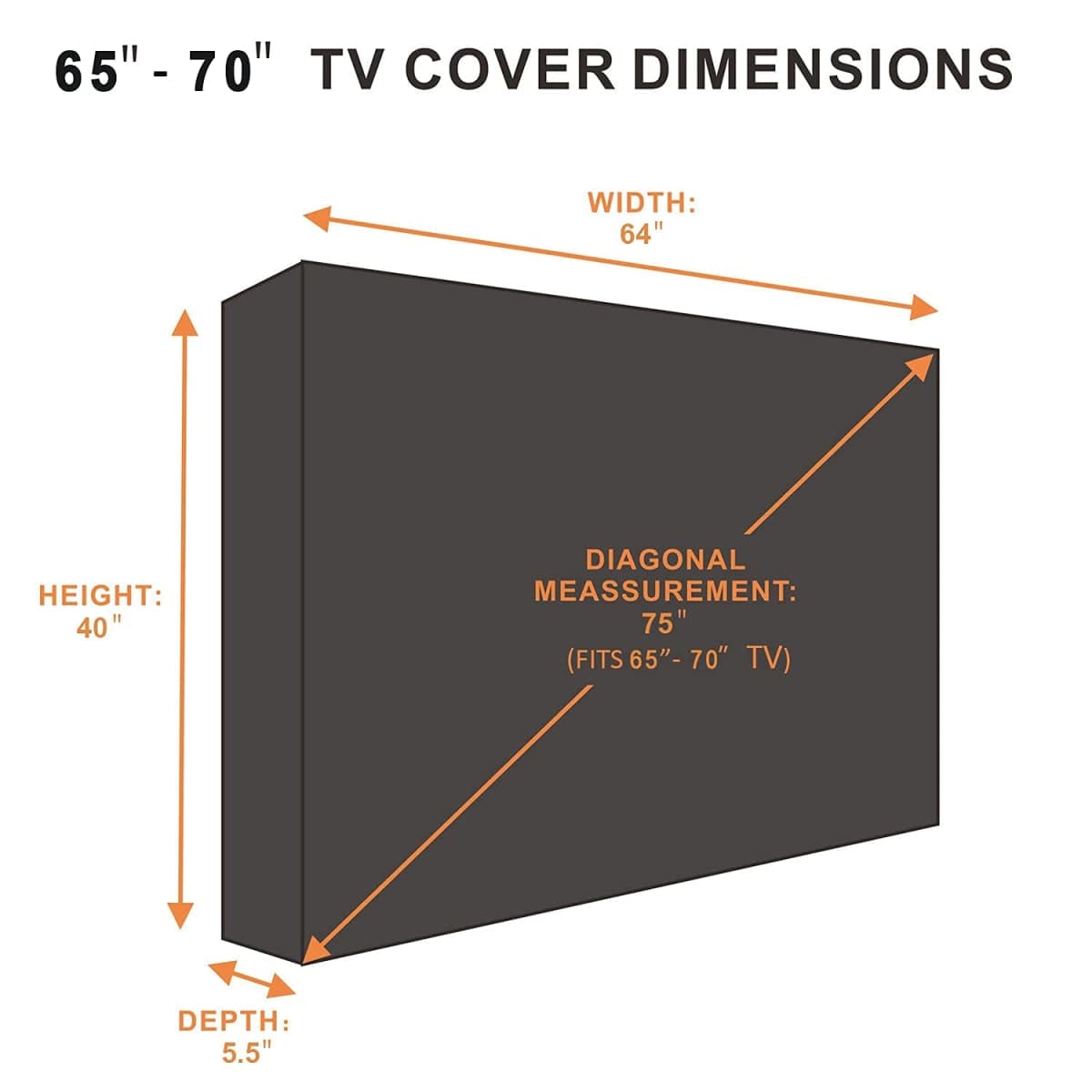 Outdoor TV Cover 65 to 70 inches, Waterproof and Weatherproof, Fits Up to 64''W x 40''H for Outside Flat Screen TV thumbnail 2