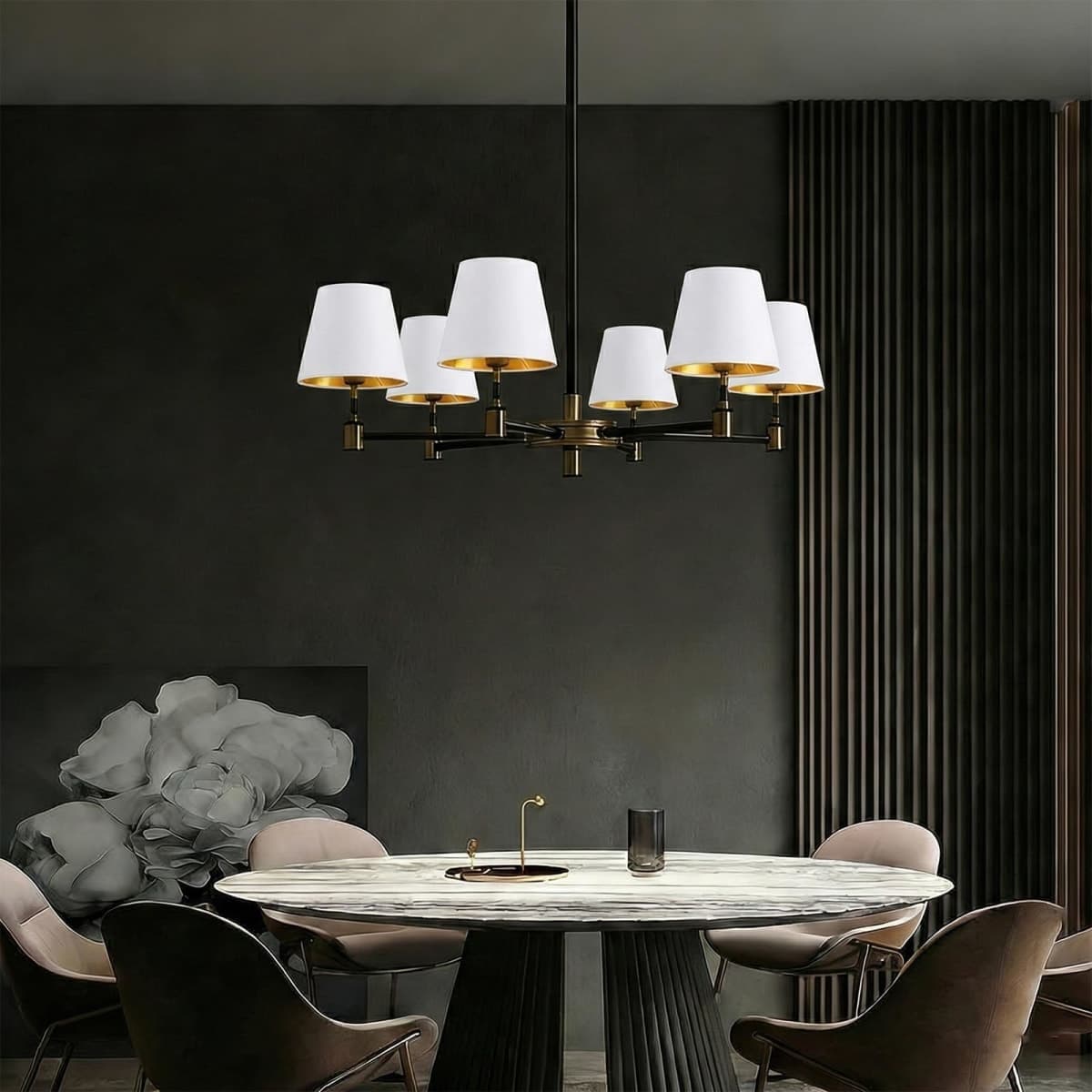 Small Lamp Shades Clip on Bulb, Fabric Chandelier Shades Set of 6 White thumbnail 5