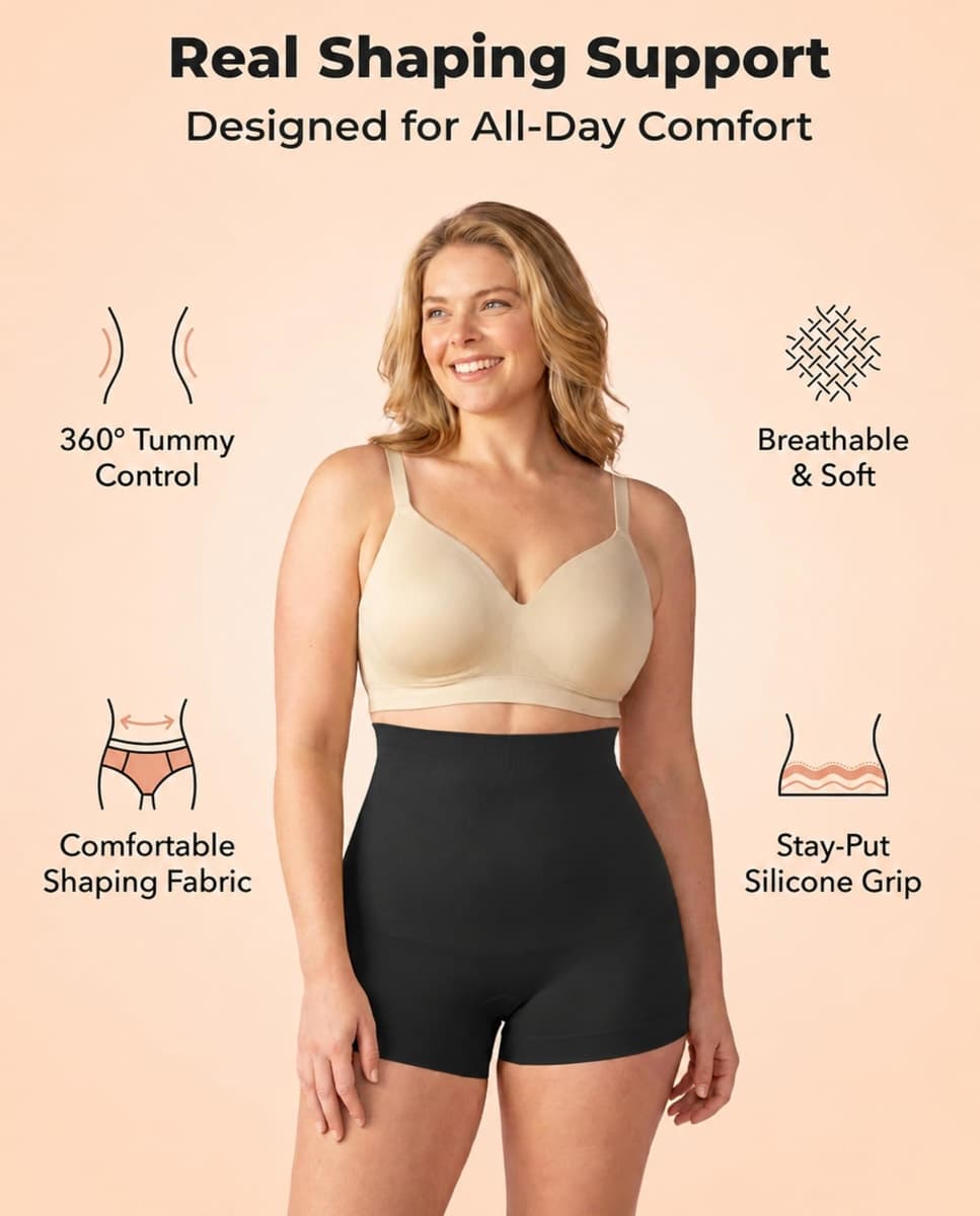 SHAPERMINT Shapewear for Women Tummy Control - Boy Shorts for Women, Under Shorts for Dresses thumbnail 5