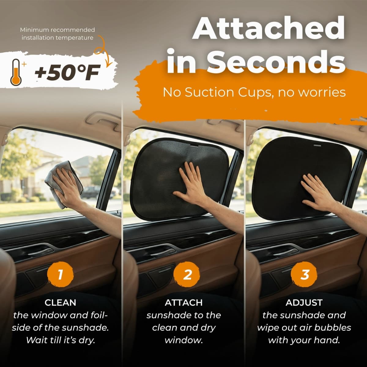 CARAMAZ Car Window Shade for Baby with Certified UV-Protection 2 Pack - 20"x12" OPTIDARK thumbnail 5