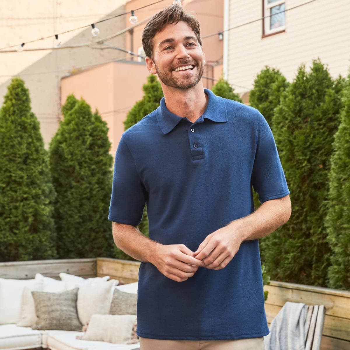 Hanes Men's Short Sleeve X-Temp W/FreshIQ Polo, White, XX-Large thumbnail 3