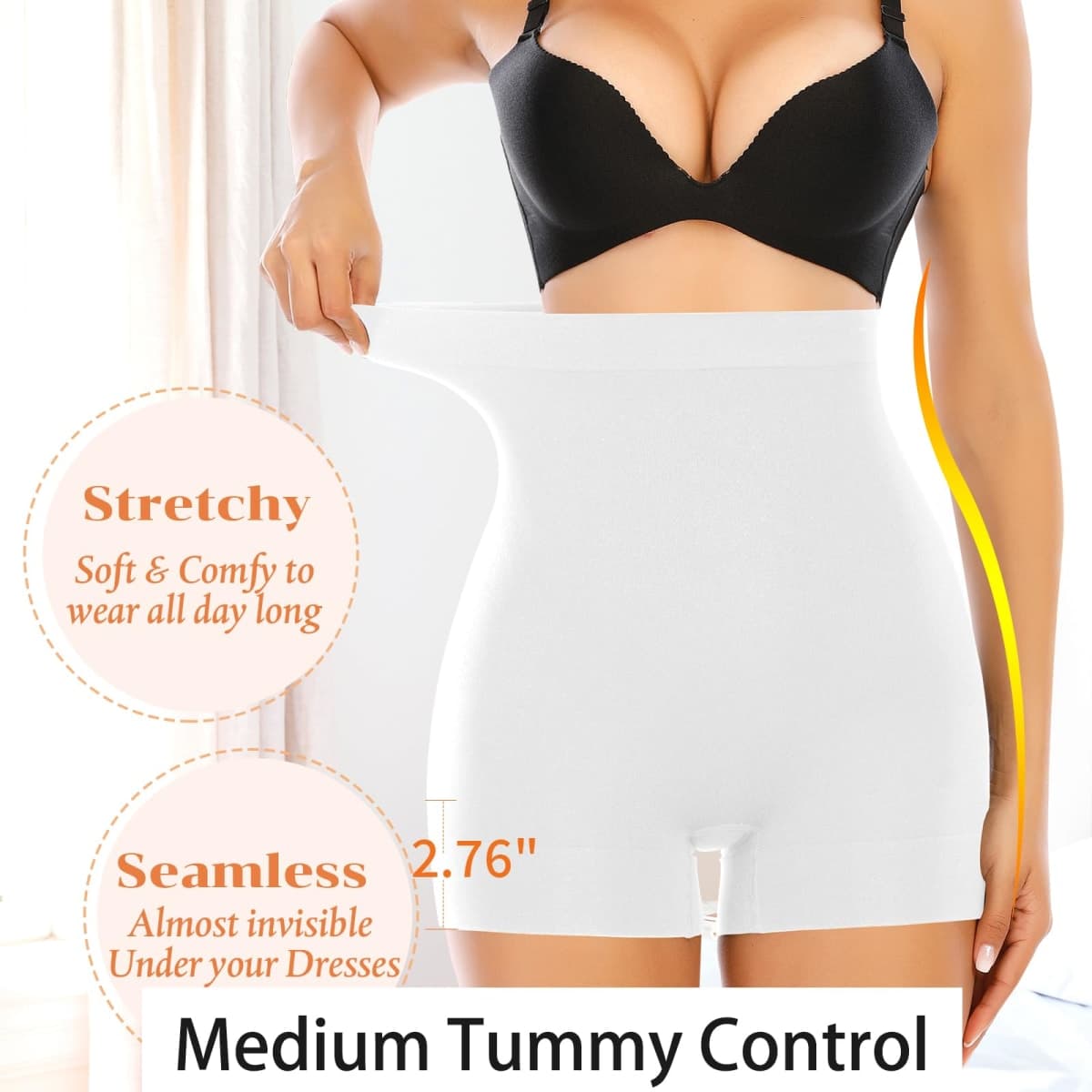Werena Seamless Slip Shorts for Women Under Dress Shaping Boyshorts Panties Tummy Control Shapewear, #2 White(low Smooth), Small thumbnail 3
