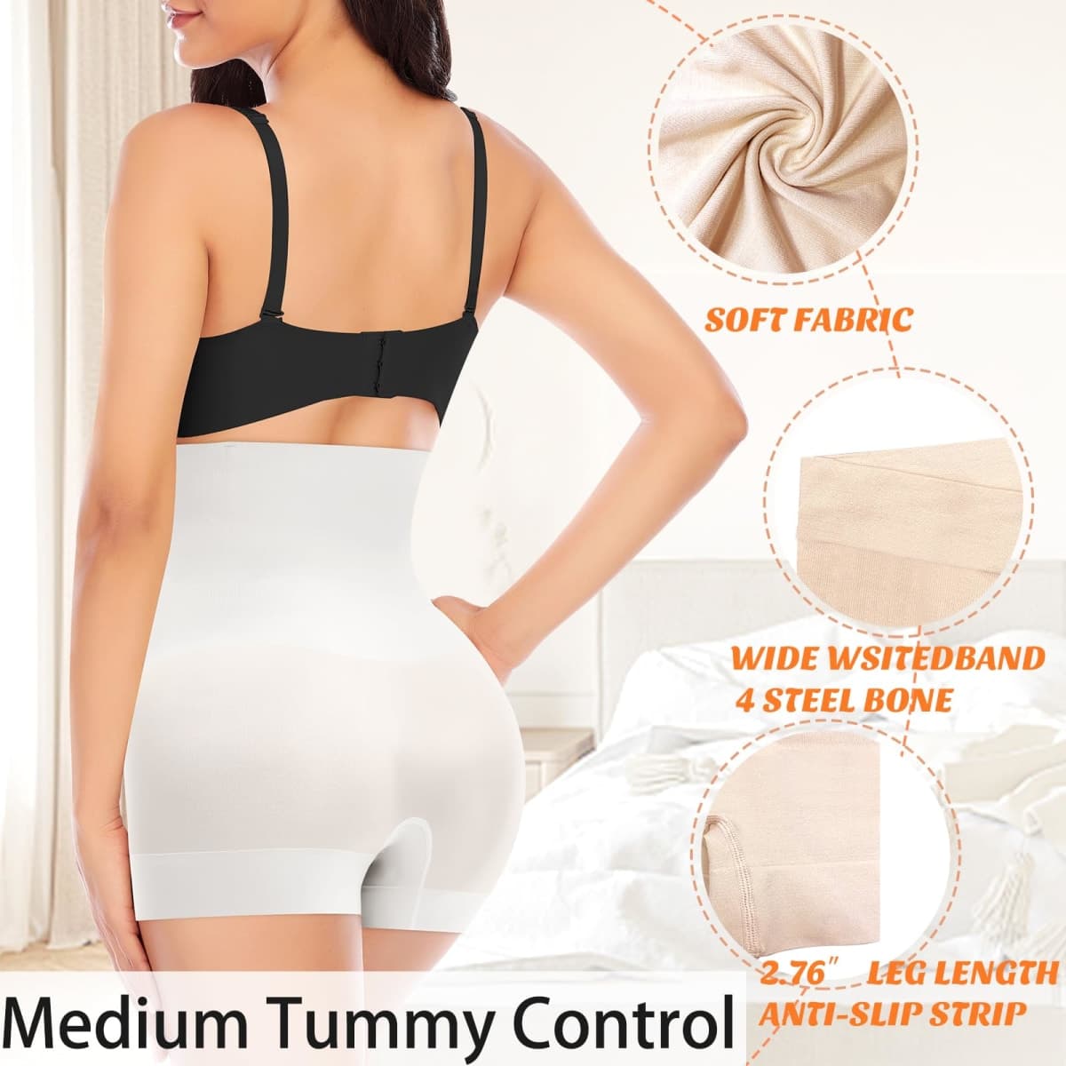 Werena Seamless Slip Shorts for Women Under Dress Shaping Boyshorts Panties Tummy Control Shapewear, #2 White(low Smooth), Small thumbnail 4