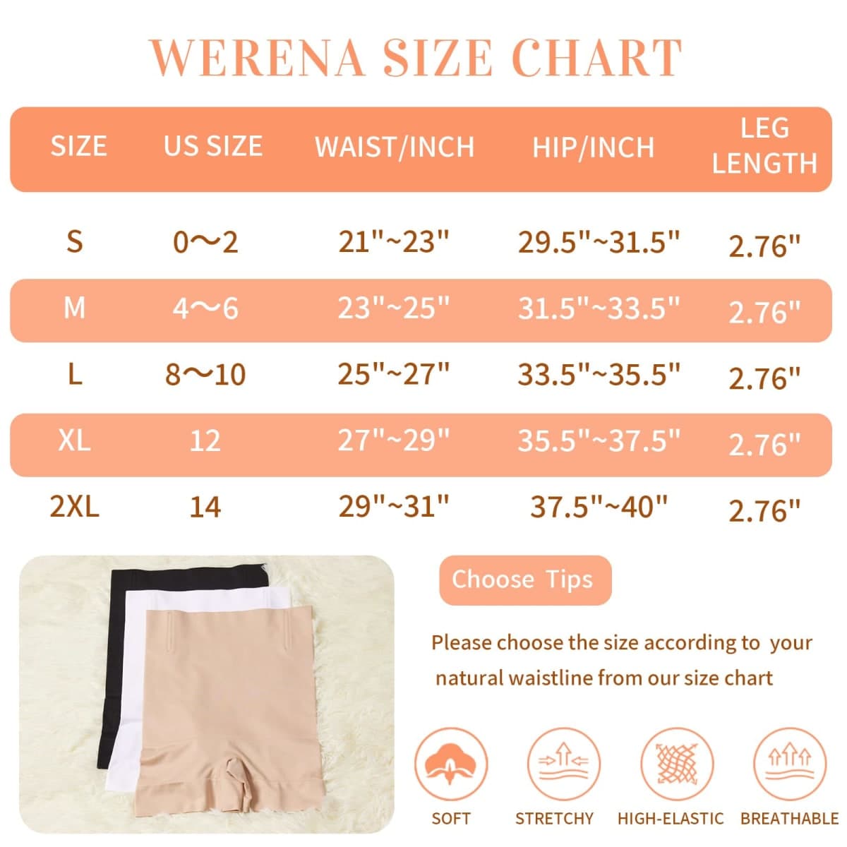 Werena Seamless Slip Shorts for Women Under Dress Shaping Boyshorts Panties Tummy Control Shapewear, #2 White(low Smooth), Small thumbnail 5