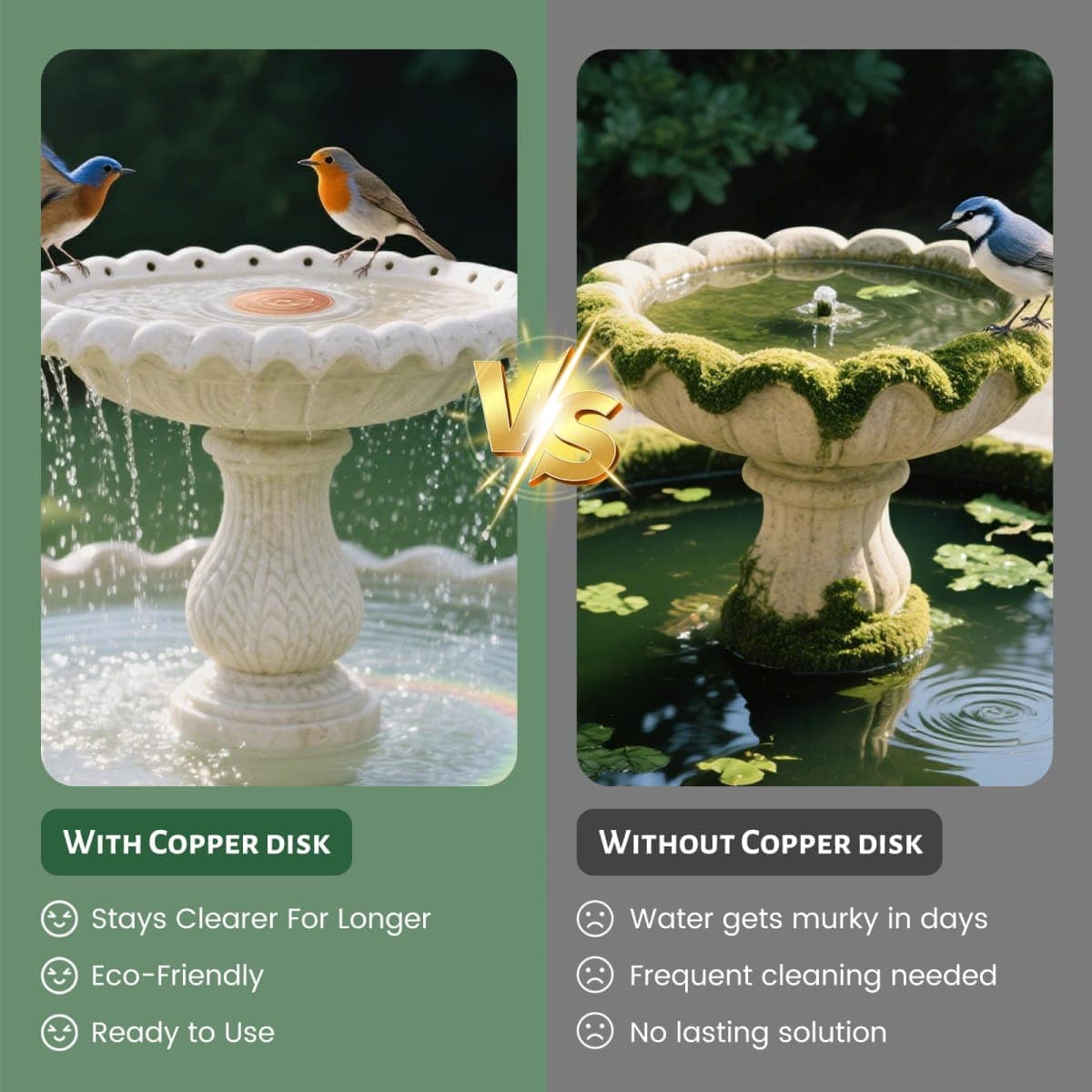 maiwoste Bird Bath Copper Disk, 4 Inch, 99.9% Pure Copper, 1 Pack thumbnail 2