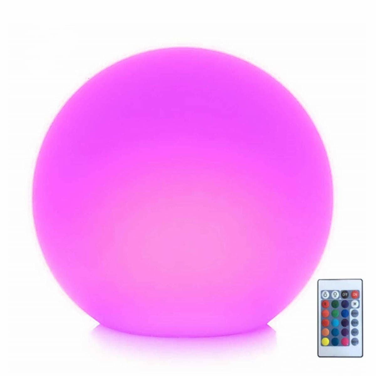 Borelor LED Ball Light, 8-Inch Rechargeable & Remote Control Globe Lights 16 RGB Colors Changing Indoor/Outdoor Night Light for Home/Party/Lawn/Desk Decoration — image 1