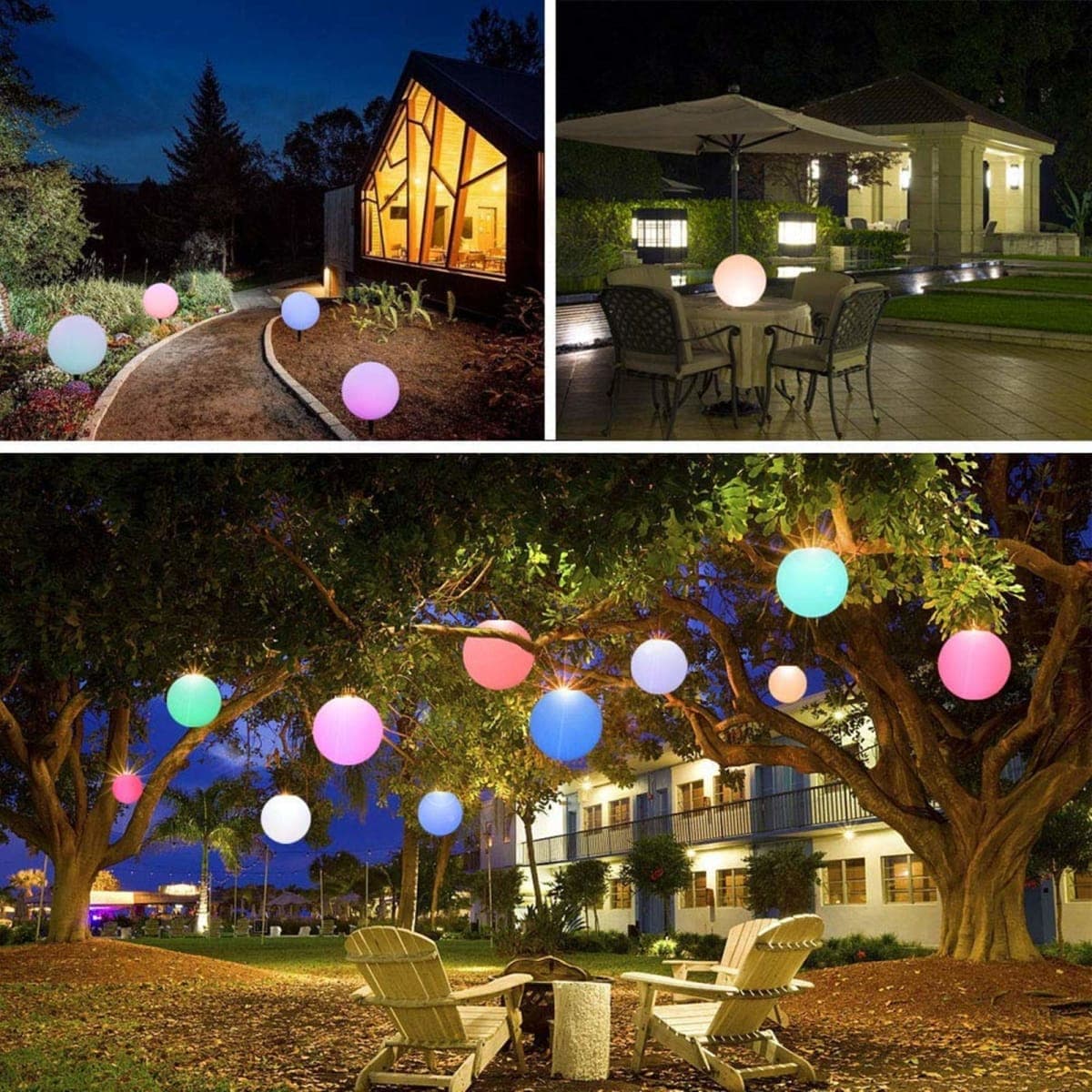 Borelor LED Ball Light, 8-Inch Rechargeable & Remote Control Globe Lights 16 RGB Colors Changing Indoor/Outdoor Night Light for Home/Party/Lawn/Desk Decoration thumbnail 3