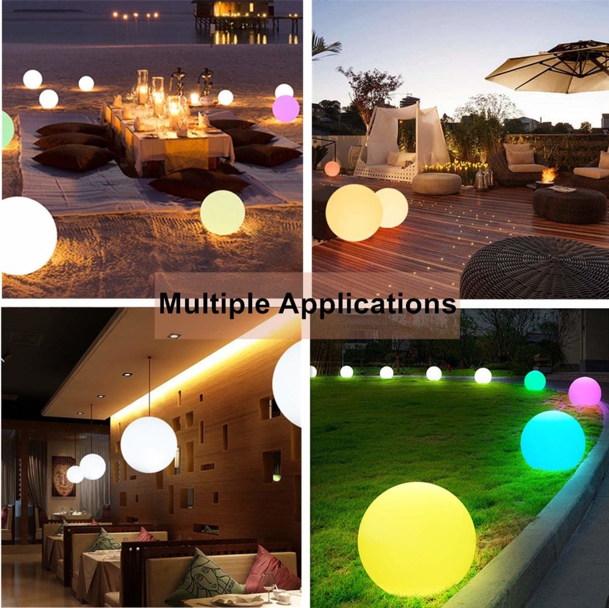 Borelor LED Ball Light, 8-Inch Rechargeable & Remote Control Globe Lights 16 RGB Colors Changing Indoor/Outdoor Night Light for Home/Party/Lawn/Desk Decoration thumbnail 5