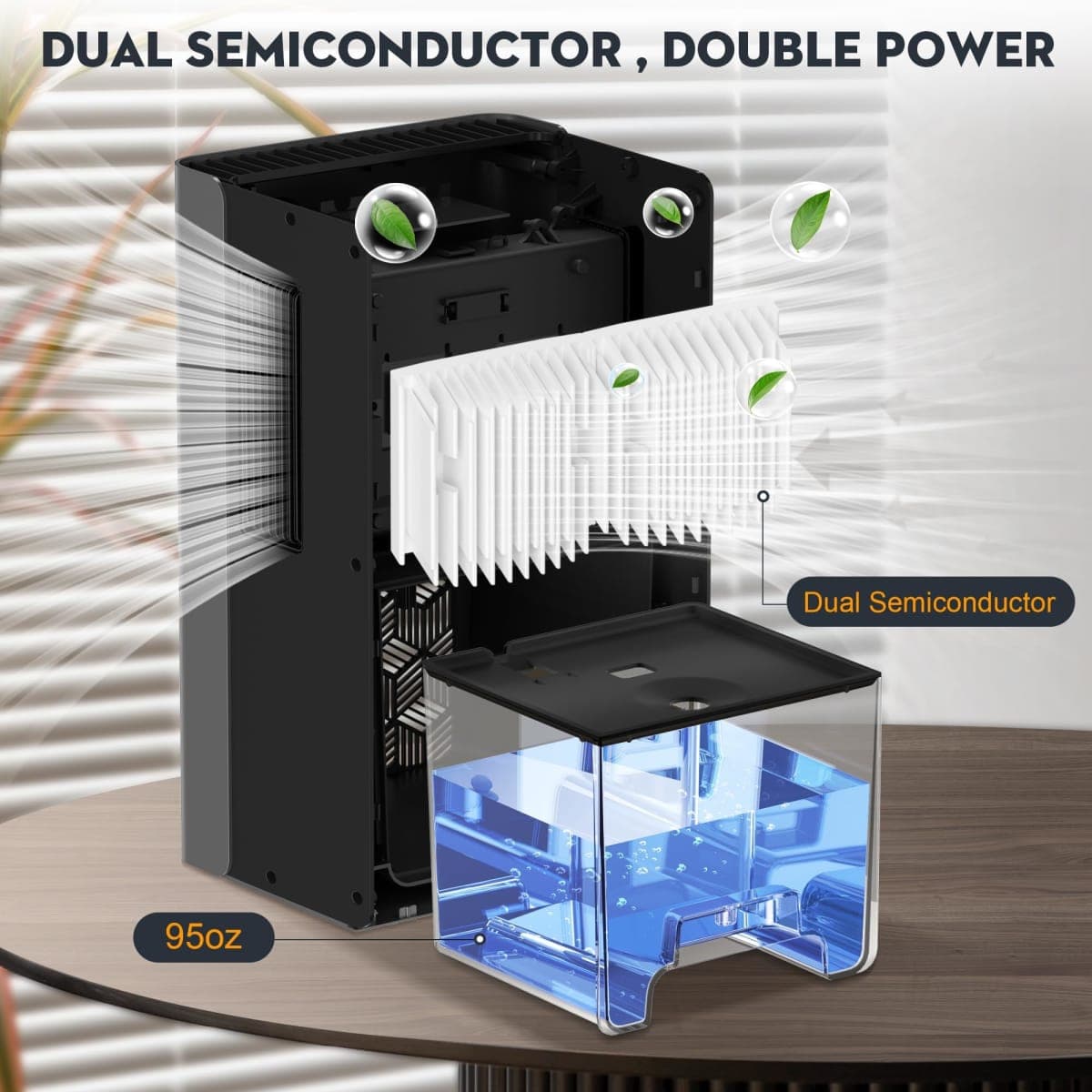 ToLife Dehumidifier, 1000 Sq Ft 95 oz Tank with Sleep Mode, Auto Shutoff thumbnail 3