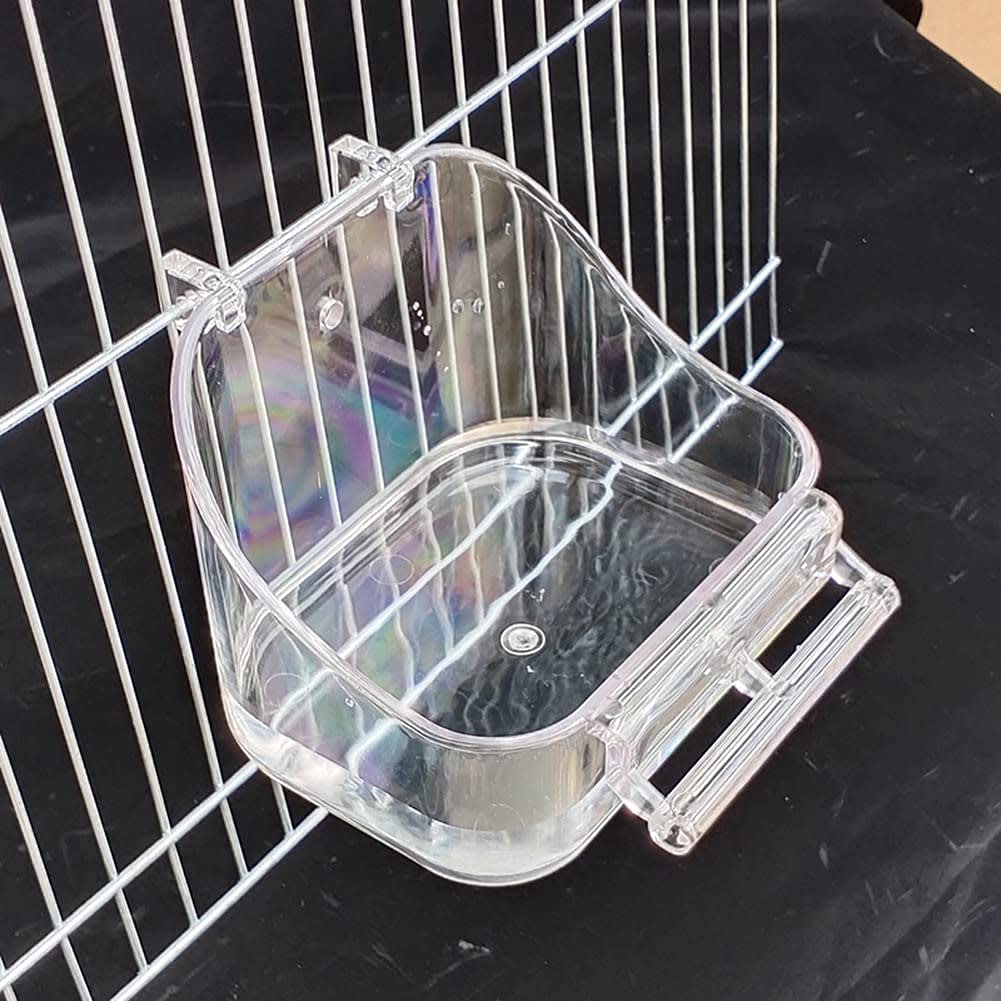 YJJKJ Pet Bird Bath Box Bird Caged Parrot Bathing Tub Bird Cage Accessory Bathing Tub Bath for Small Brids Parakeet Canary Budgerigar Lovebirds (Random Color) thumbnail 3
