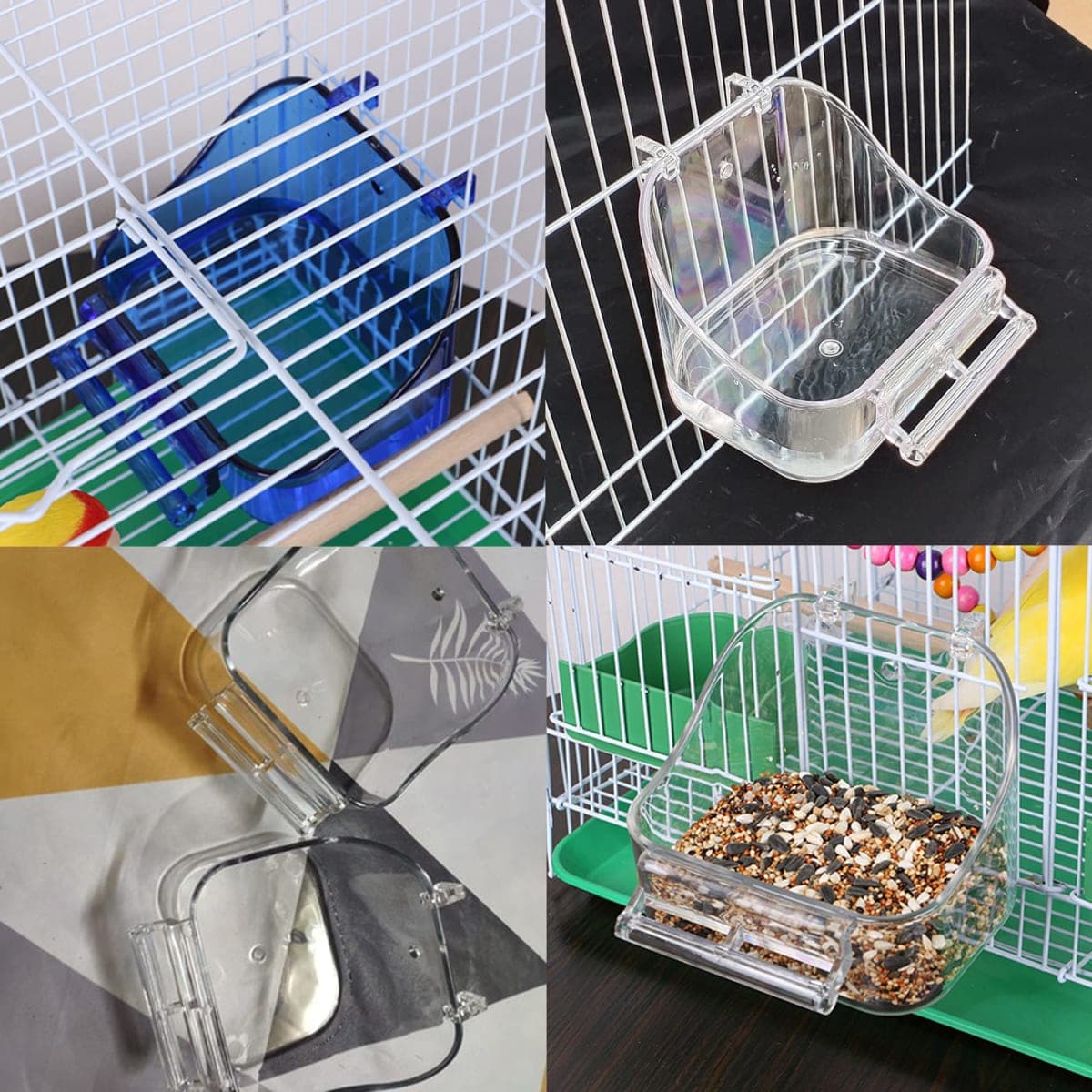 YJJKJ Pet Bird Bath Box Bird Caged Parrot Bathing Tub Bird Cage Accessory Bathing Tub Bath for Small Brids Parakeet Canary Budgerigar Lovebirds (Random Color) thumbnail 5