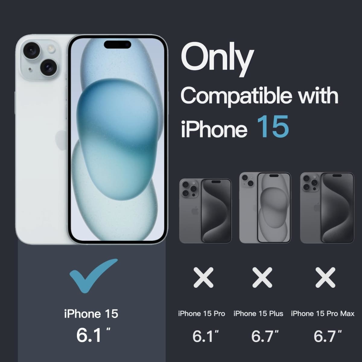 JETech Case for iPhone 15, Anti-Yellowing, Clear thumbnail 2