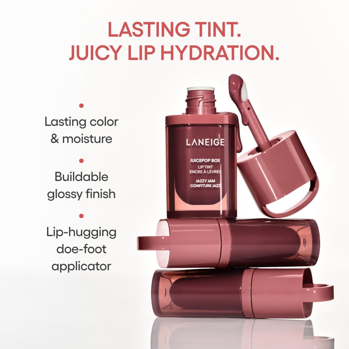 LANEIGE JuicePop Box Lip Tint: 12‑HR Hydrating Lightweight Stain with Buildable Juicy Color & Nourishing Shine, a K‑Beauty Lip Essential for Long‑Lasting Comfort, DJ Plum thumbnail 3