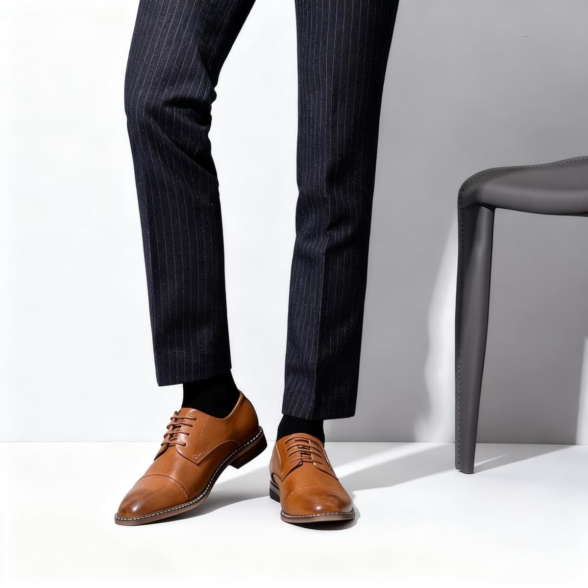 VOSTEY Men's Dress Shoes Brown Dress Shoes for Men Oxford Shoes for Men Casual Dress Shoes Men Formal Shoes Business Shoes Derby Dress Shoes (BMY703 Yellow Brown 13) thumbnail 3