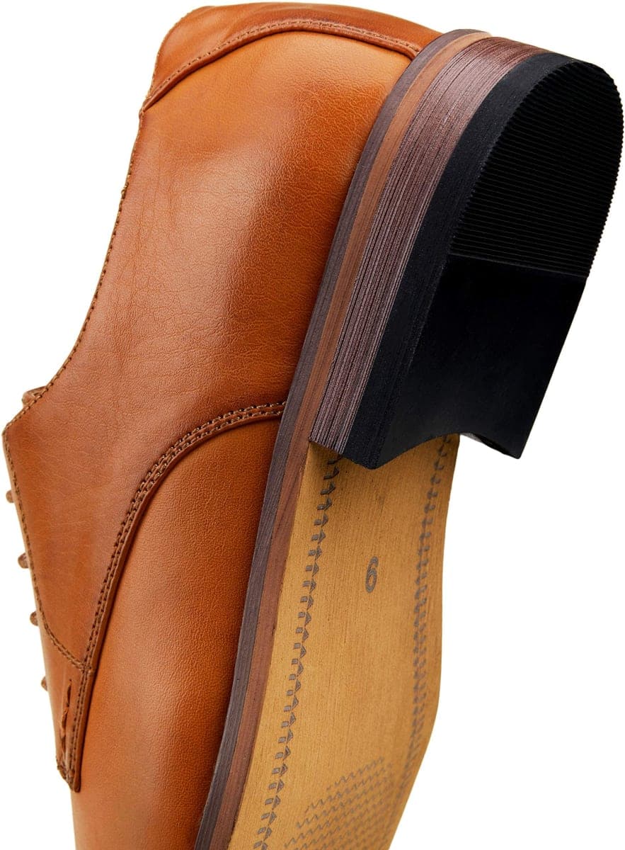 VOSTEY Men's Dress Shoes Brown Dress Shoes for Men Oxford Shoes for Men Casual Dress Shoes Men Formal Shoes Business Shoes Derby Dress Shoes (BMY703 Yellow Brown 13) thumbnail 5