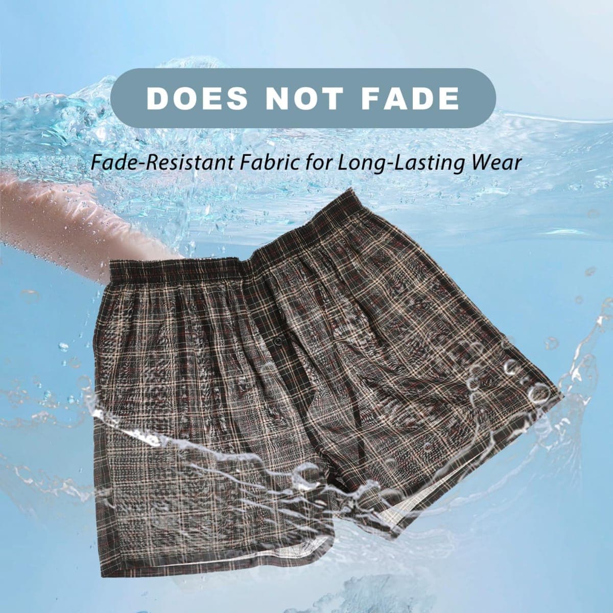 BAMBOO COOL Men's Underwear Woven Boxer Shorts,Classic Relaxed Fit,Lightweight Plaid Boxers,6 Pack, Assorted Plaid a (6 Pack), Medium thumbnail 5