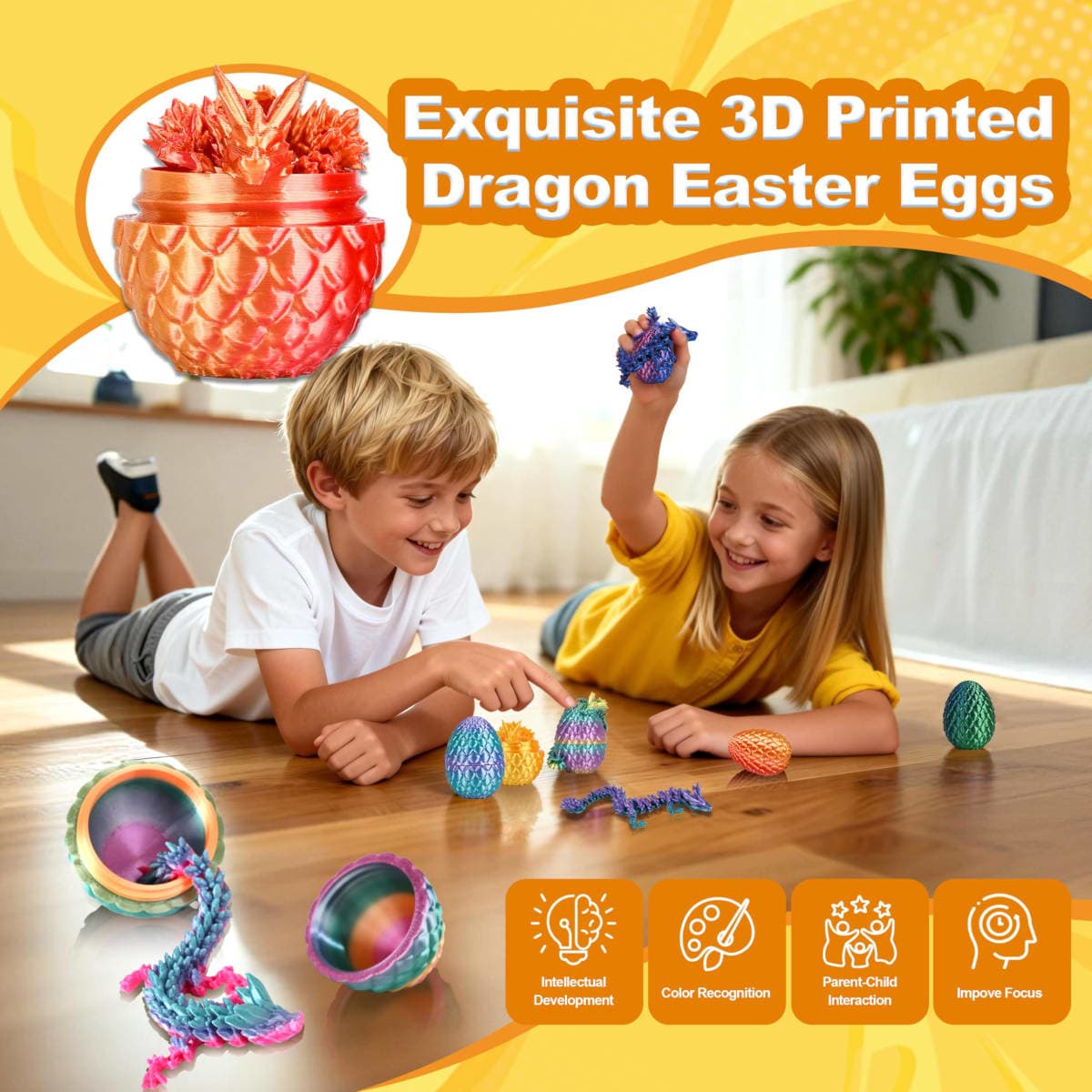Impossmaker 8PCS 3D Printed Dragon Eggs, Prefilled Easter Dragon Egg for Basket Stuffers, Goodie Bag Fillers, Classroom Prize Supplies, Unique Easter Basket Essentials for Kids (Series A) thumbnail 5