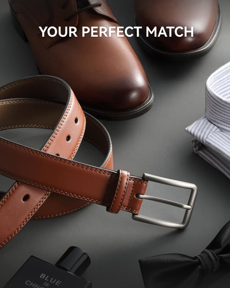 CHAOREN Mens Belt Leather Ratchet Belt - Customizable Fit, Effortless Style (35mm) thumbnail 3