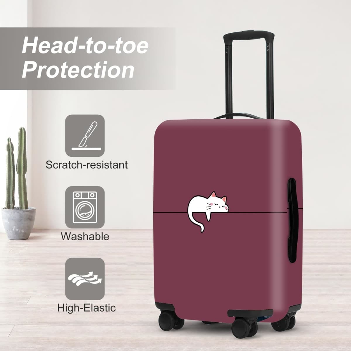 Animal Travel Luggage Cover Suitcase Protector Fits 18-32 Inch Case, 58, M(22"-25" Suitcase) thumbnail 2