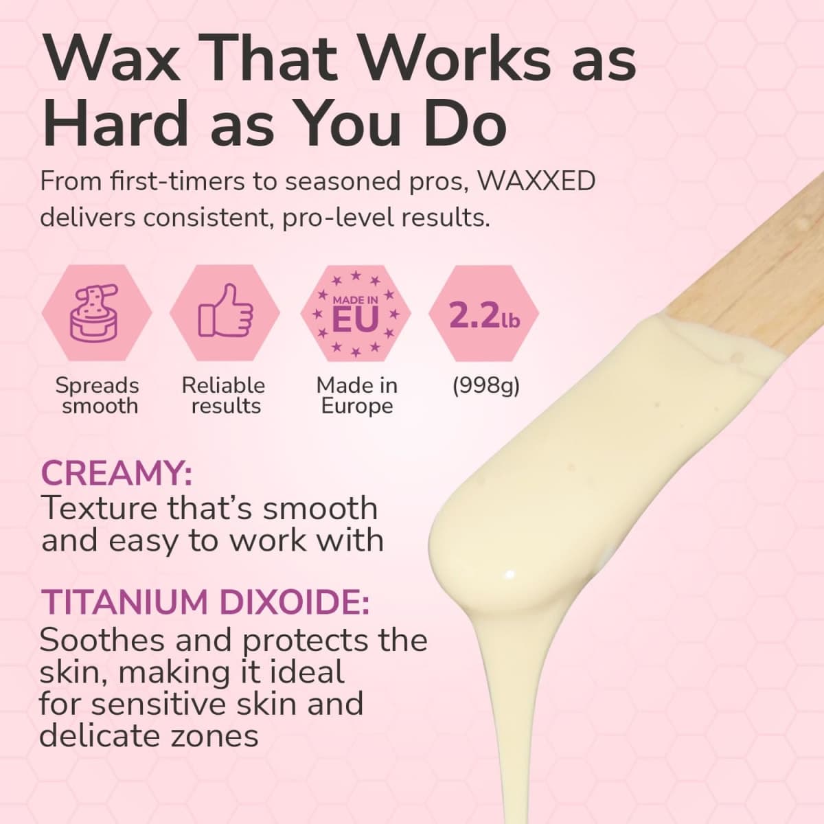 WAXXED Cream Hard Wax Beads 2.2 lb, Hair Removal Wax for Sensitive Skin thumbnail 2