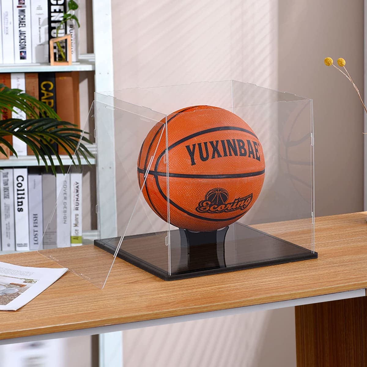SANOSY Clear Acrylic Display Case UV Protected Acrylic Basketball Holder, Display Case for Autographed Basketball, for basketballs, Dolls, car Models, Souvenirs(Basketball) thumbnail 4