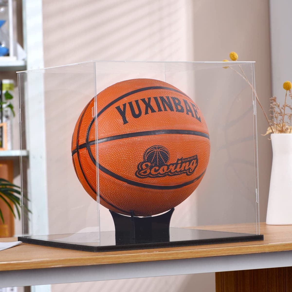 SANOSY Clear Acrylic Display Case UV Protected Acrylic Basketball Holder, Display Case for Autographed Basketball, for basketballs, Dolls, car Models, Souvenirs(Basketball) thumbnail 5