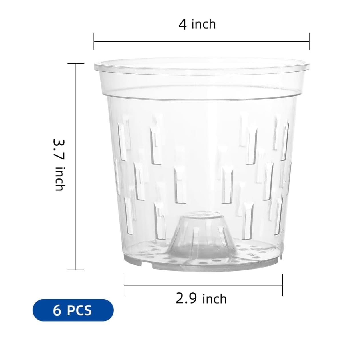 TRUEDAYS Orchid Pot – 6 Pack 4 Inch Clear Orchid Pots with Drainage Holes for Repotting – Ideal for Healthy Root Growth – Sturdy Plastic Plant Pot for Indoor & Outdoor Plants thumbnail 2