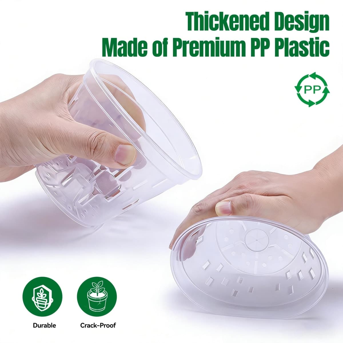TRUEDAYS Orchid Pot – 6 Pack 4 Inch Clear Orchid Pots with Drainage Holes for Repotting – Ideal for Healthy Root Growth – Sturdy Plastic Plant Pot for Indoor & Outdoor Plants thumbnail 4