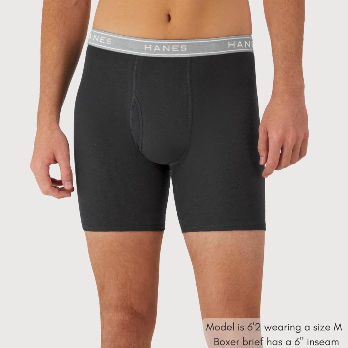 Hanes Mens Underwear Briefs, Cool Dri Moisture-Wicking Cotton No-Ride-up for Men, Multi-Packs Available Boxer, 12 Pack - Black, Large US thumbnail 2