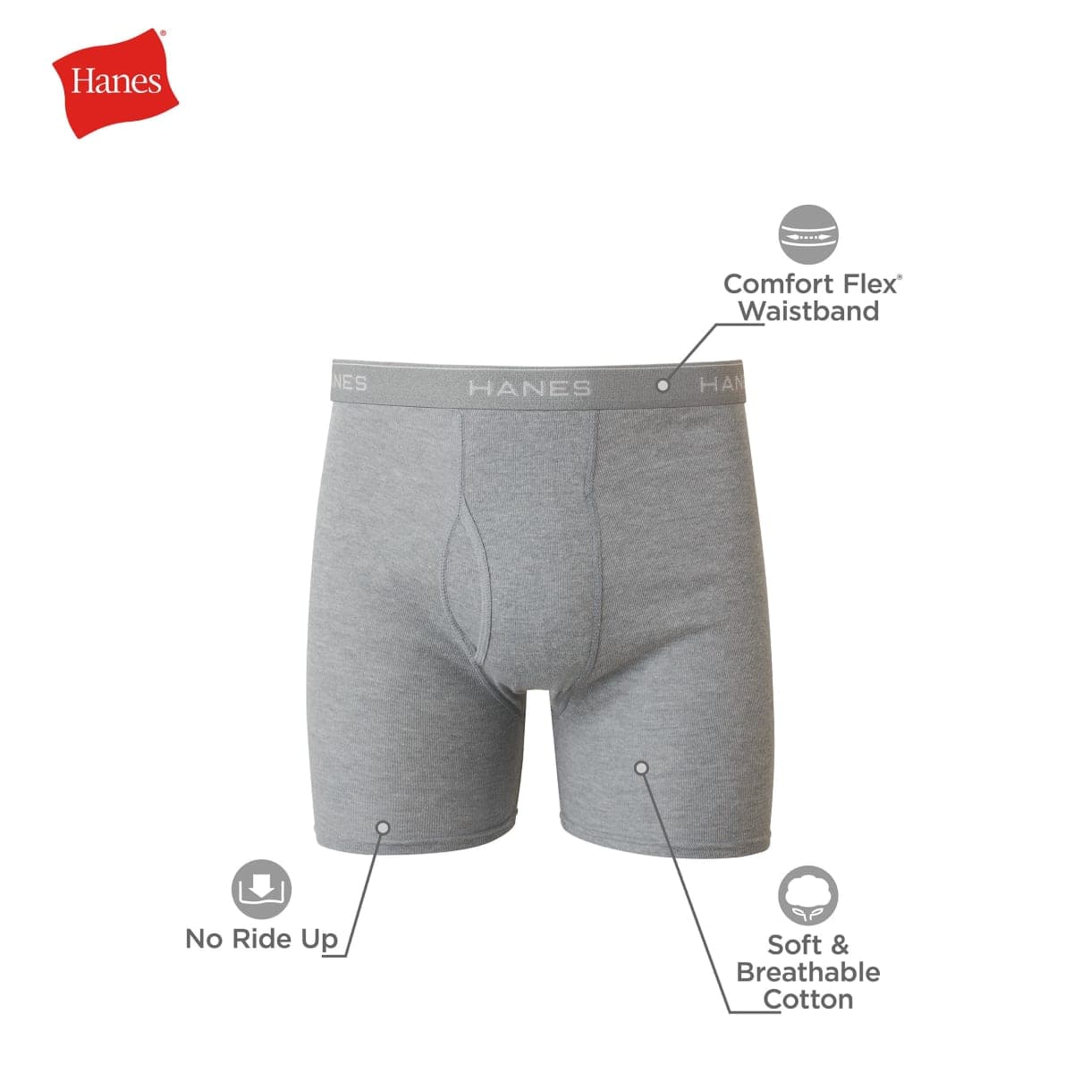 Hanes Mens Underwear Briefs, Cool Dri Moisture-Wicking Cotton No-Ride-up for Men, Multi-Packs Available Boxer, 12 Pack - Black, Large US thumbnail 3