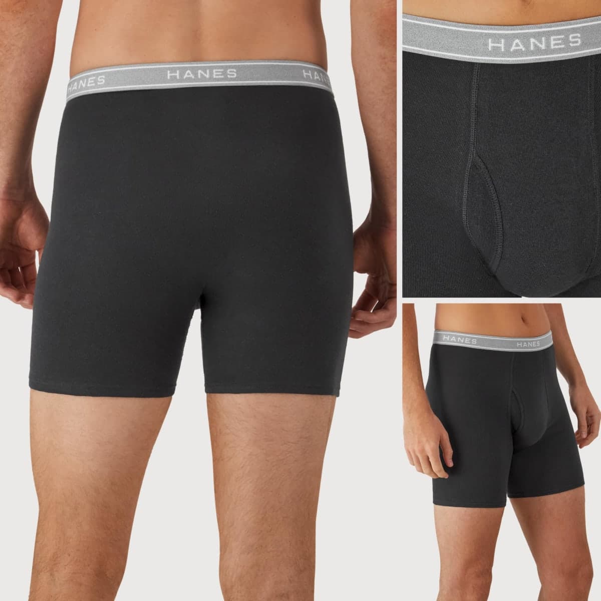 Hanes Mens Underwear Briefs, Cool Dri Moisture-Wicking Cotton No-Ride-up for Men, Multi-Packs Available Boxer, 12 Pack - Black, Large US thumbnail 4