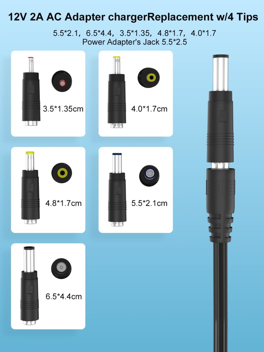 Tinkon 12V AC Power Cord for WD Western Digital My Book External HDD thumbnail 2